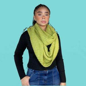 Sparkly Knit Green Infinity Scarf